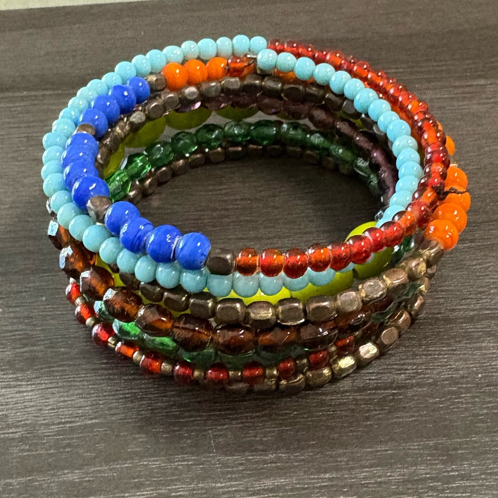 Multi Color Vintage Wrap Beaded Bracelet